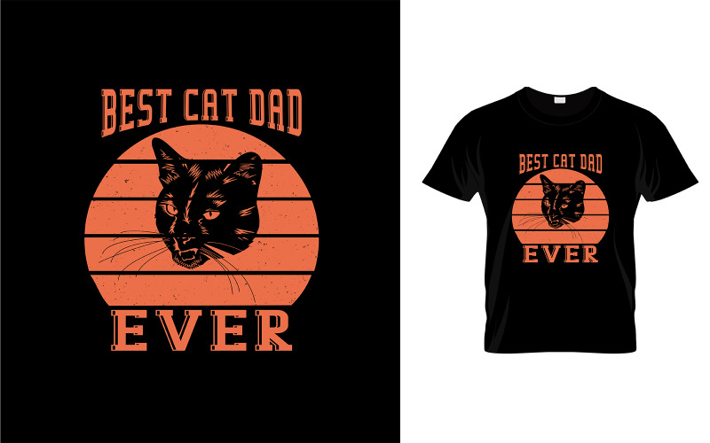 父亲节猫爸爸礼物，复古最好的猫爸爸t恤