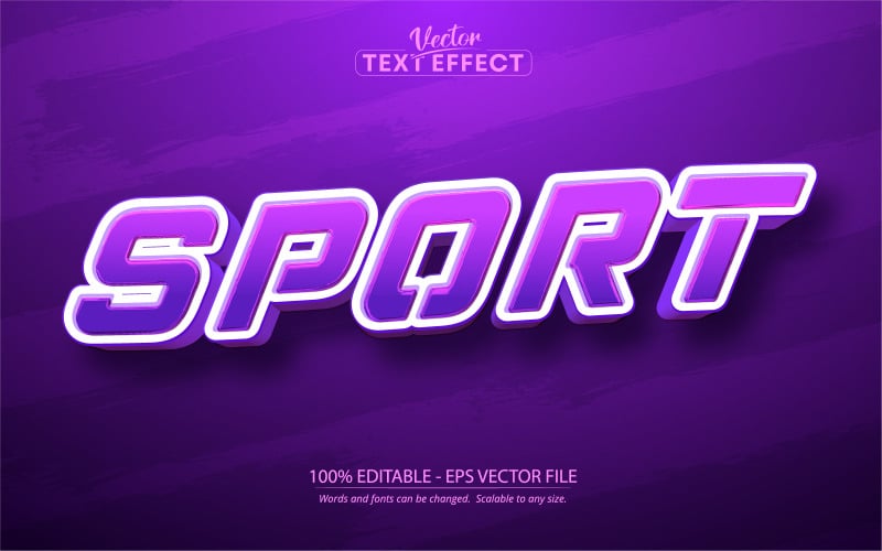 Sport - Bearbeitbarer Texteffekt, Sport- und Teamtextstil, Grafikillustration