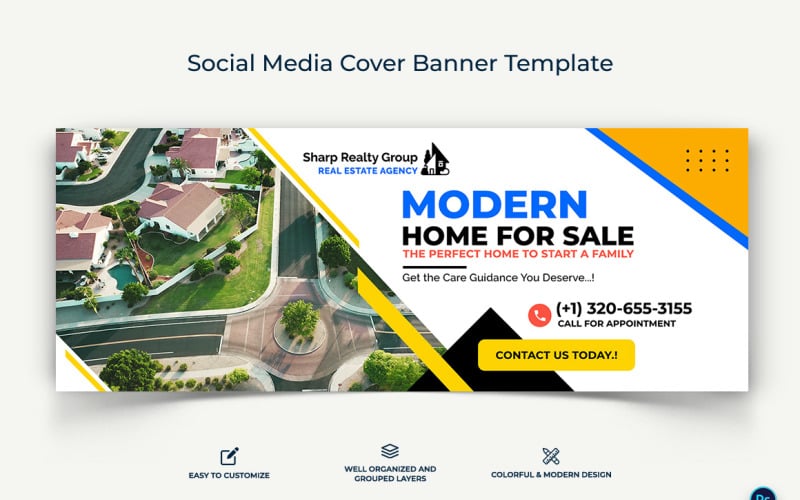 Real Estate Facebook Cover Banner Design Template-01