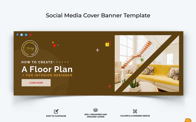 Architektura Facebook Cover Banner Design Template-001