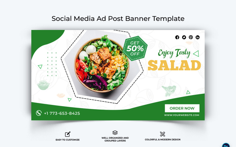 Food and Restaurant Facebook Ad Banner Design Template-32