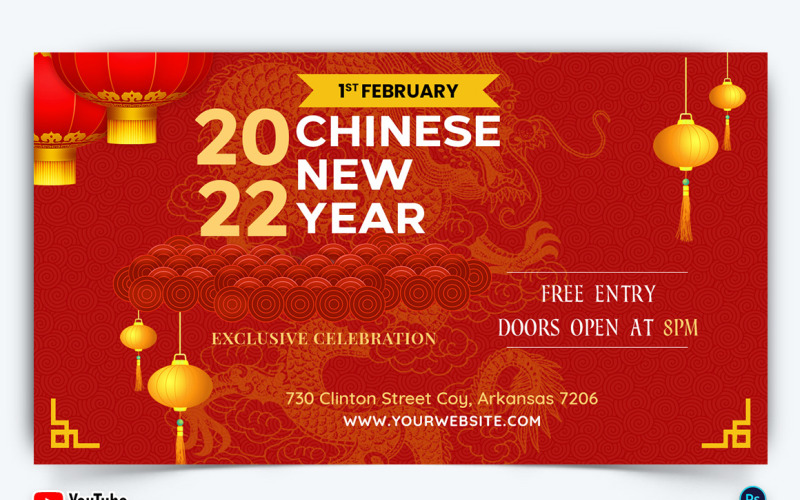 Chinese New Year YouTube Thumbnail Design Template-11