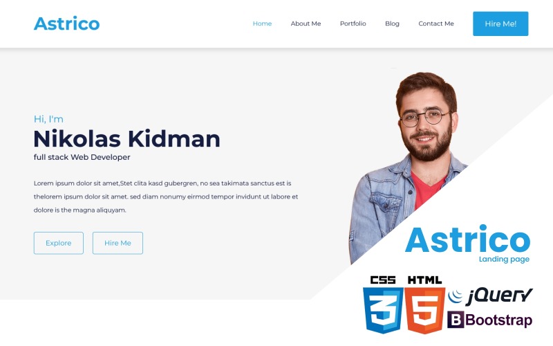 Astrico - Modelo de Portfólio de Bootstrap 5
