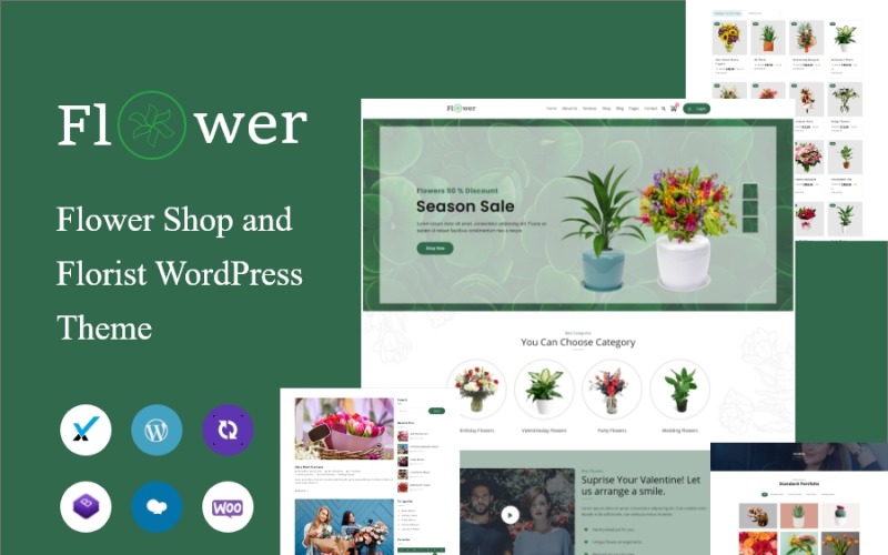 Flor Shop e tema WordPress de florista