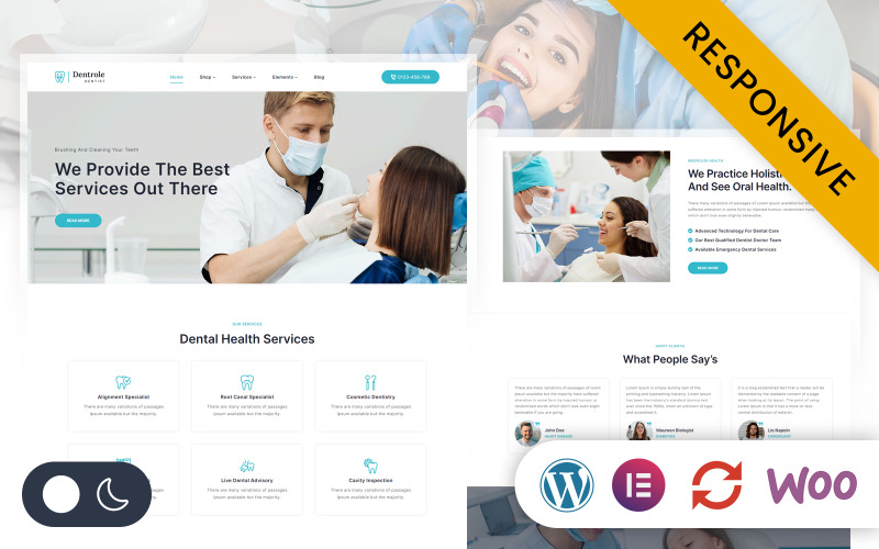 Dentrole – Адаптивна тема WordPress для стоматолога, стоматологічної клініки та Medical Elementor