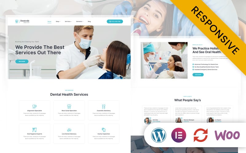 Dentrole – Адаптивна тема WordPress для стоматолога, стоматологічної клініки та Medical Elementor