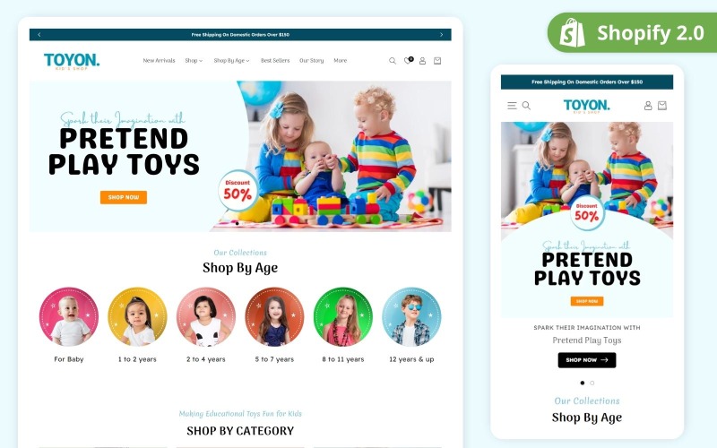 Tema Shopify Giocattoli - Negozio Dropshipping Shopify - Tema Shopify Kids - Tema Shopify | OS2.0