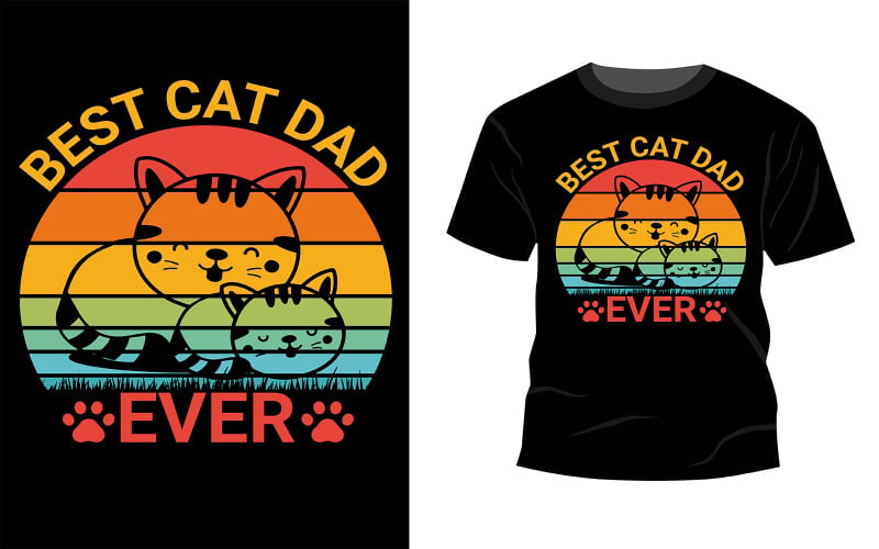 最佳Cat Dad Ever Vector排版t恤设计