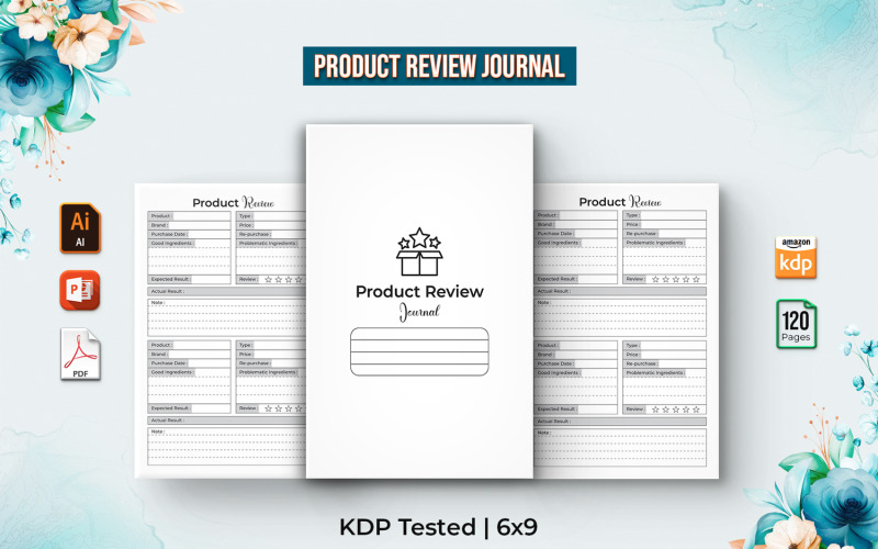 Editovatelný žurnál recenzí produktu - KDP Interior V-1