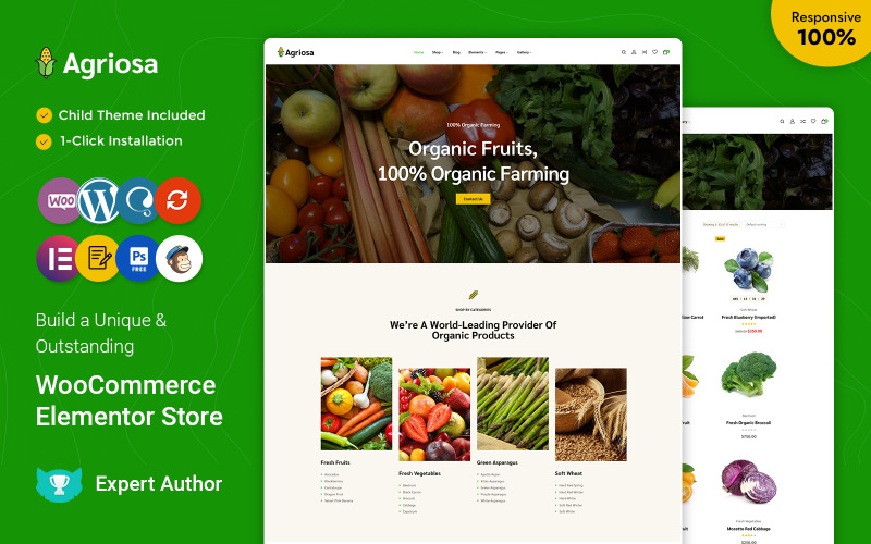 Agriosa - Legumes, frutas e 杂货店 WooCommerce Elementor Theme