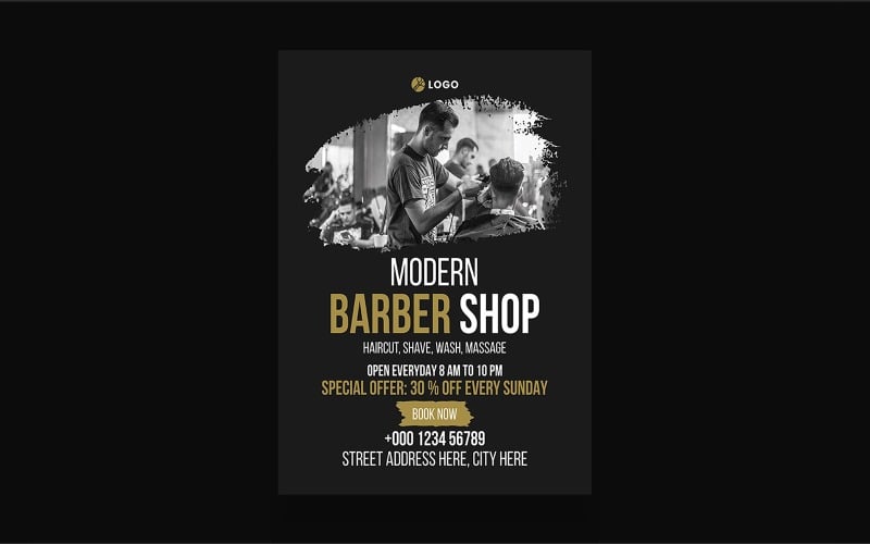 Beauty Salon Barbershop Poster Template