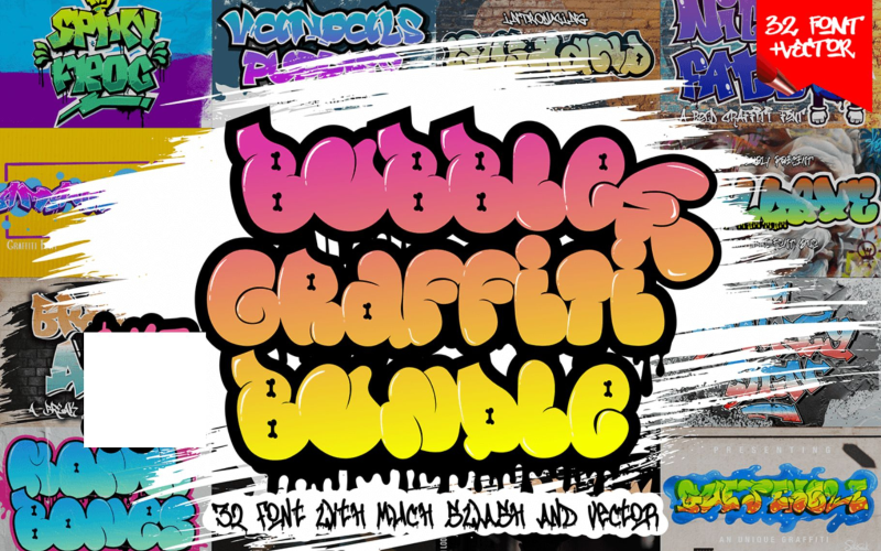 Bubble & Monoline Graffiti 字体包