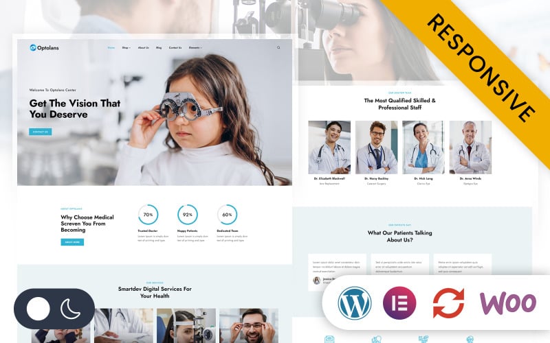 Optolans - Optical and Eye Care Clinic Elementor WordPress Responsive Theme