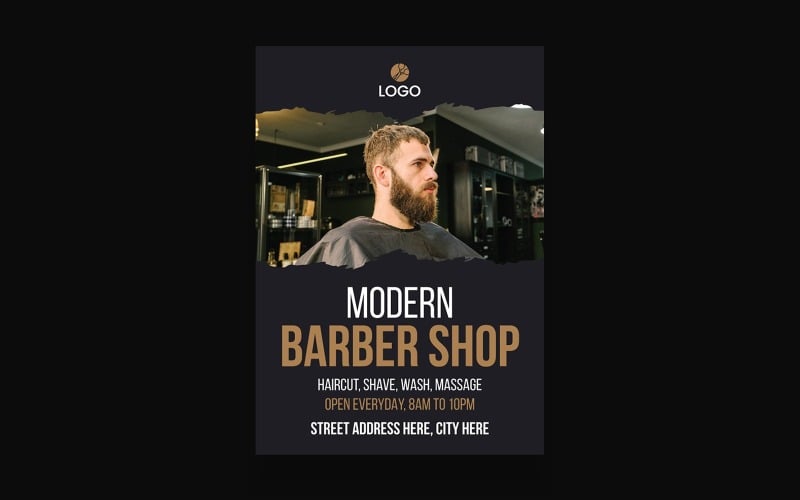 Salon Barbershop Flyer Poster Template