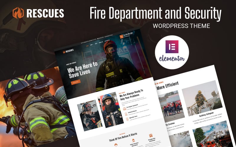 救援-消防部门和安全业务WordPress主题