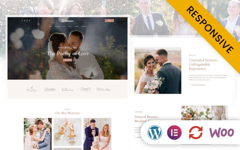 Wedame - Elegancki planer ślubów i wydarzeń Elementor WordPress Responsive Theme