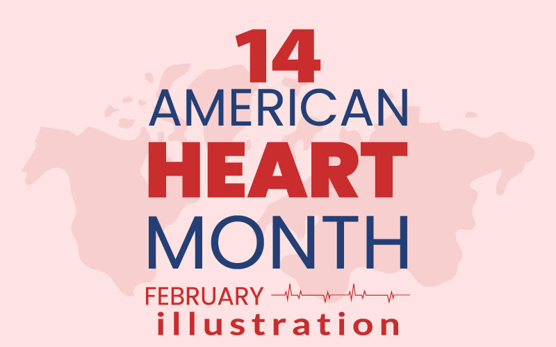 14 Американский месяц сердца Иллюстрация