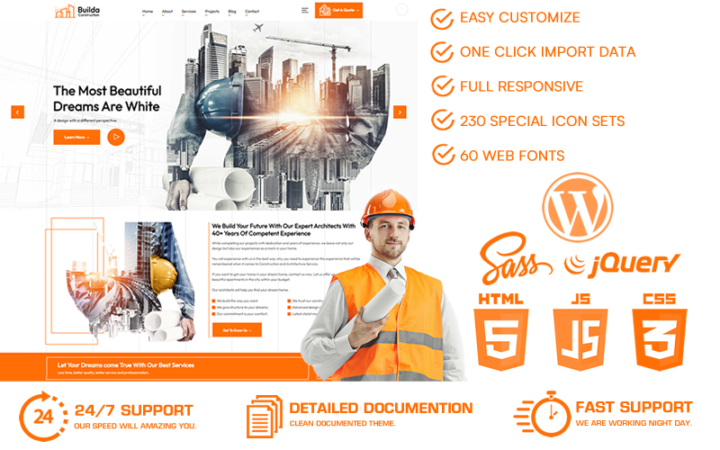 Builda — Motyw WordPress dla budownictwa i architektury