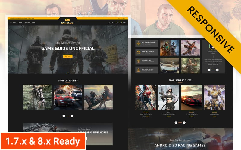 Gamekout - Loja de jogos digitais Prestashop Responsive Theme