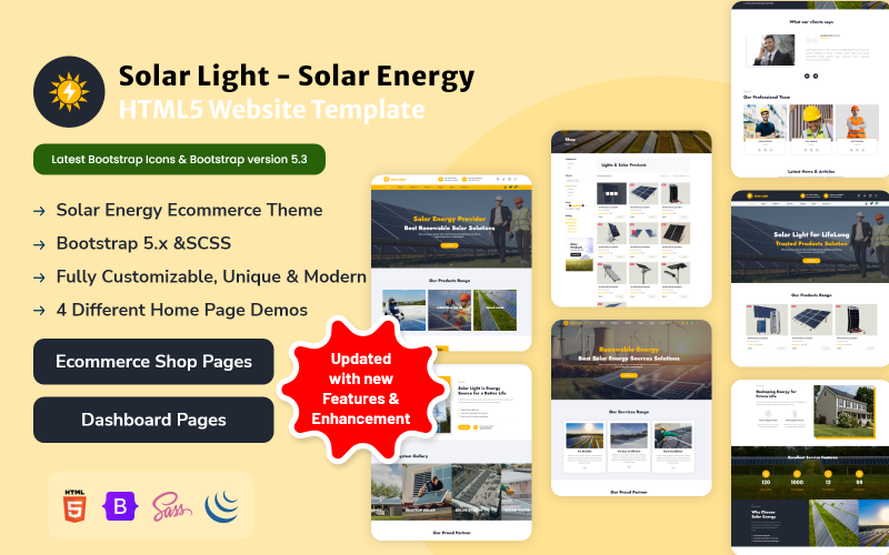 Solar Light – Napenergia HTML5 webhelysablon