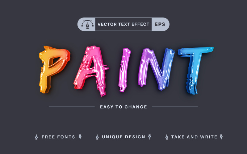 Paint Artist - bewerkbaar teksteffect, lettertypestijl