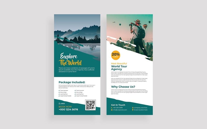 Modern Travel Rack Card Template