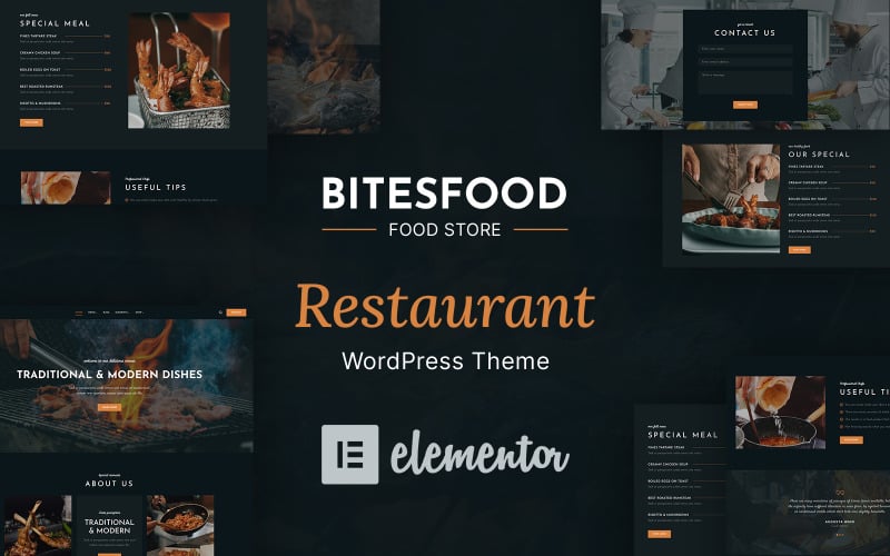 Bitesfood - Tema de WordPress para cafetería y restaurante