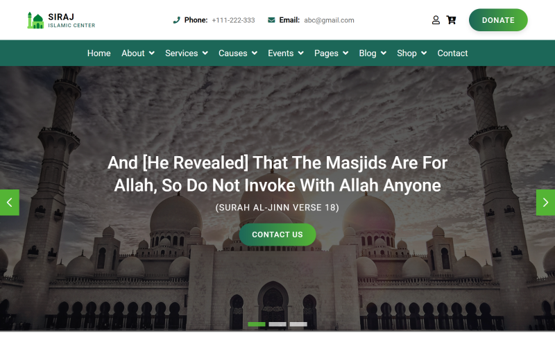 Sajdah Mosque Html Website Template Templatemonster