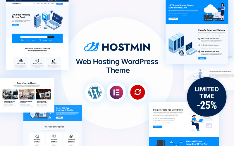 Hostmin - Thème WordPress d'hébergement Web polyvalent