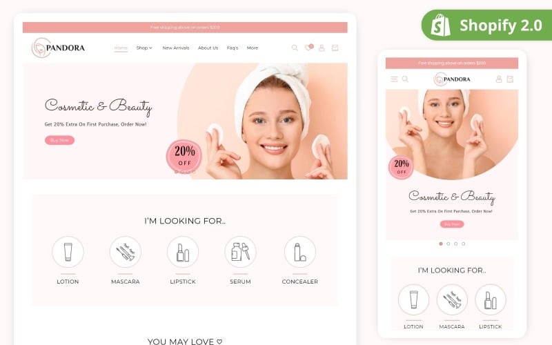 Красота Shopify Тема | SkinCare Shopify Тема | Бутик Shopify Шаблон | Shopify ОС 2.0