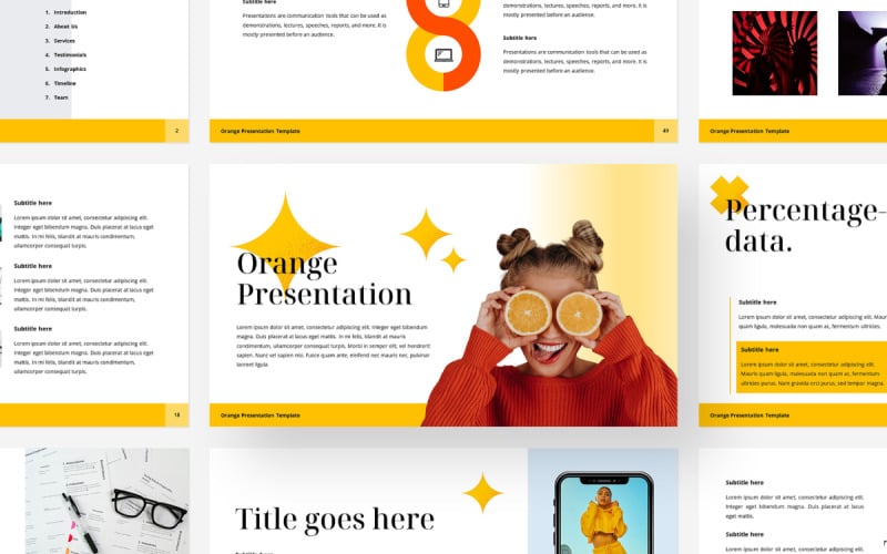 Orange PowerPoint-Präsentationsvorlage
