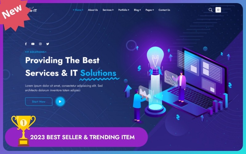Flex-IT | Företagstjänster och IT-lösningar Multipurpose HTML5 Responsive Website Mall