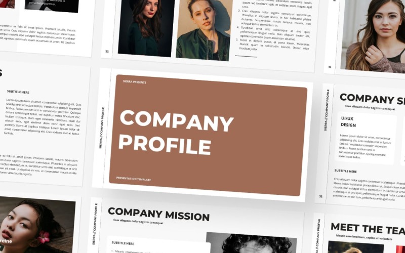 Sierra - Google Slides-Vorlage für Unternehmensprofile