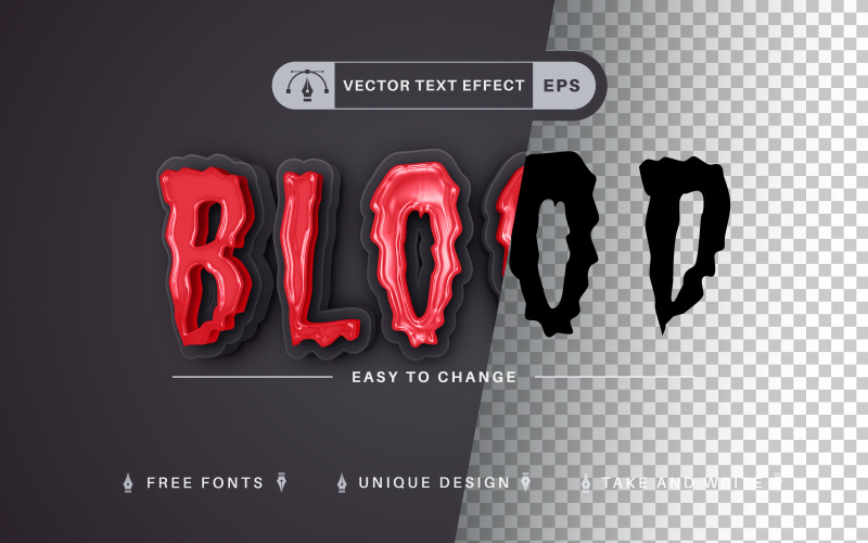 血-可编辑的文字效果，字体样式