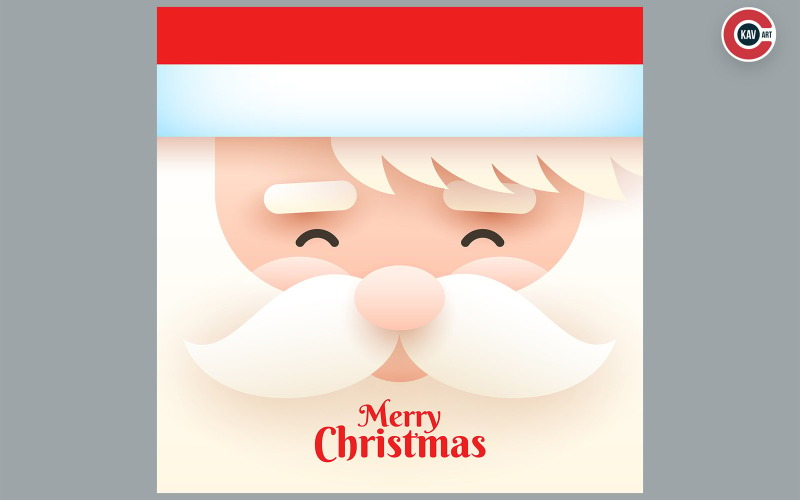 圣诞横幅与圣诞老人的脸与圣诞快乐的文字- 00003