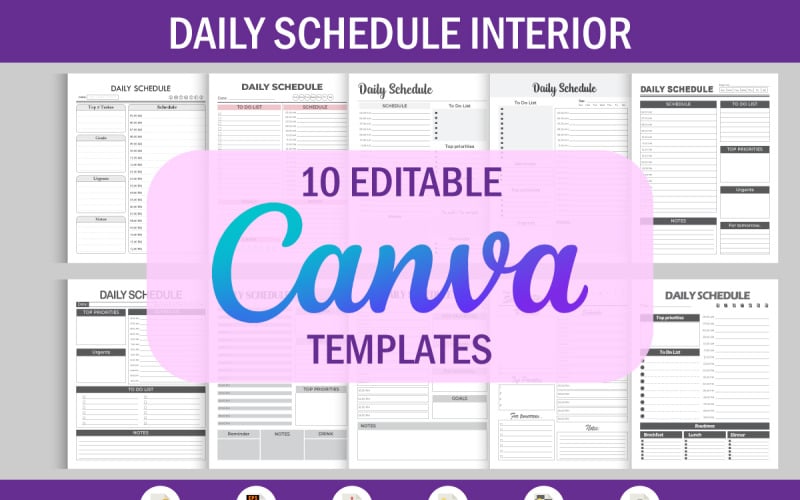 10 modelli Canva modificabili Pianificatore giornaliero per KDP