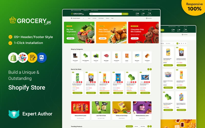 杂货和食品多用途响应Shopify商店