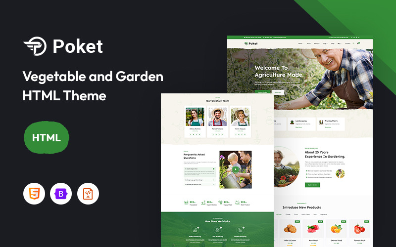 Poket - Modello di sito web per orto e giardino