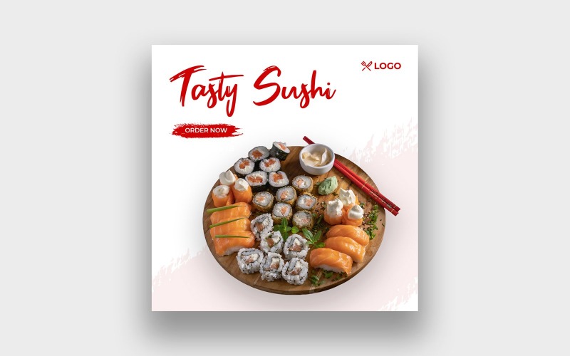 Sushi-Restaurant-Essen in den sozialen Medien