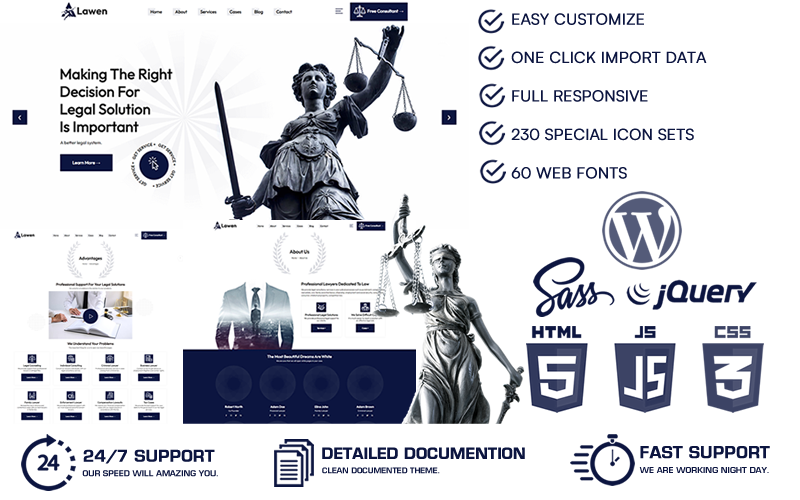 Lawen - Lawyer & Law Firm WordPress Theme