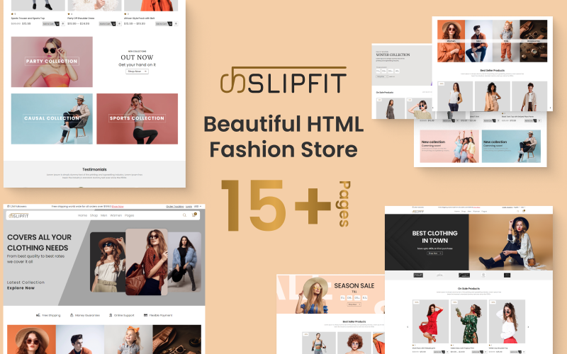 Slipfit – Premium-HTML-Vorlage für E-Commerce-Modegeschäfte | Reaktionsschnell und anpassbar