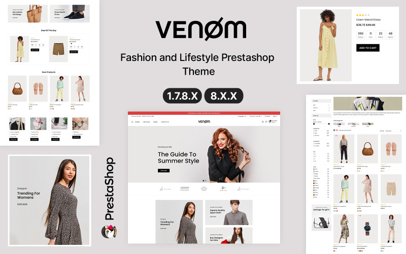 Тема PrestaShop для моды и одежды Venom