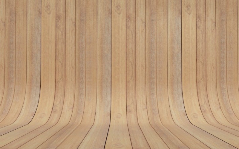 浅棕色木质拼花地板的弧形底部.