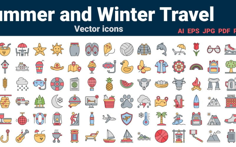 冬夏旅行图标包| IA | EPS | SVG