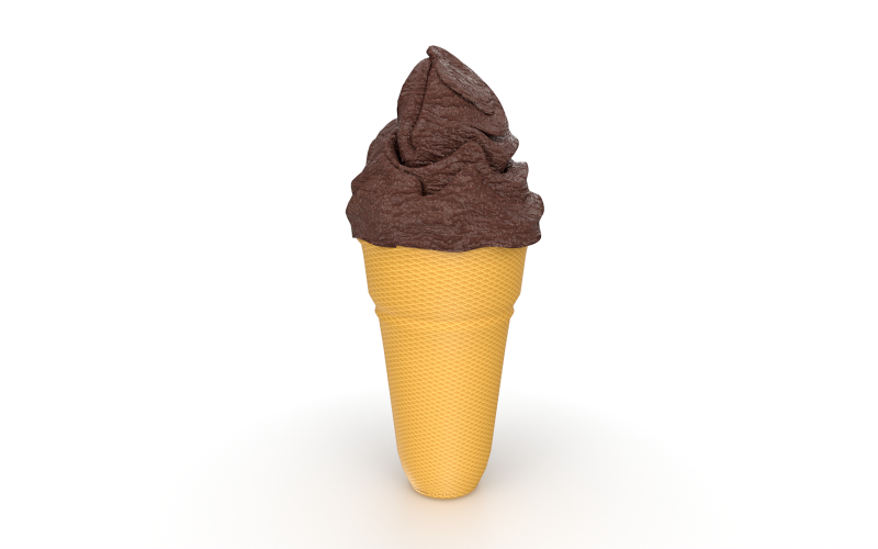冰淇淋蛋筒低聚3D模型