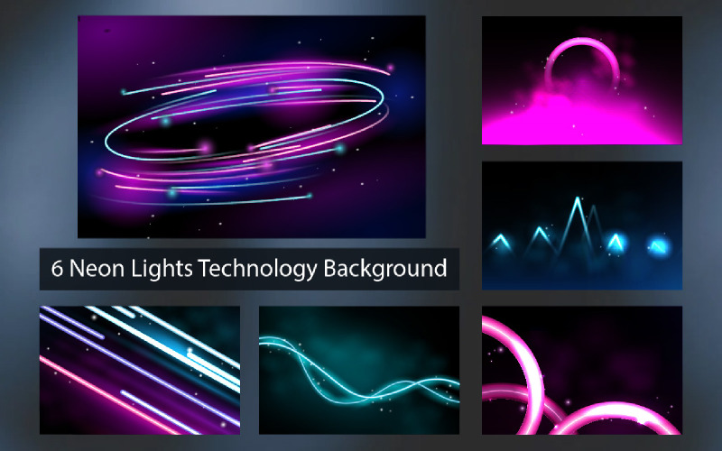 Sfondo di tecnologia 6 luci al neon