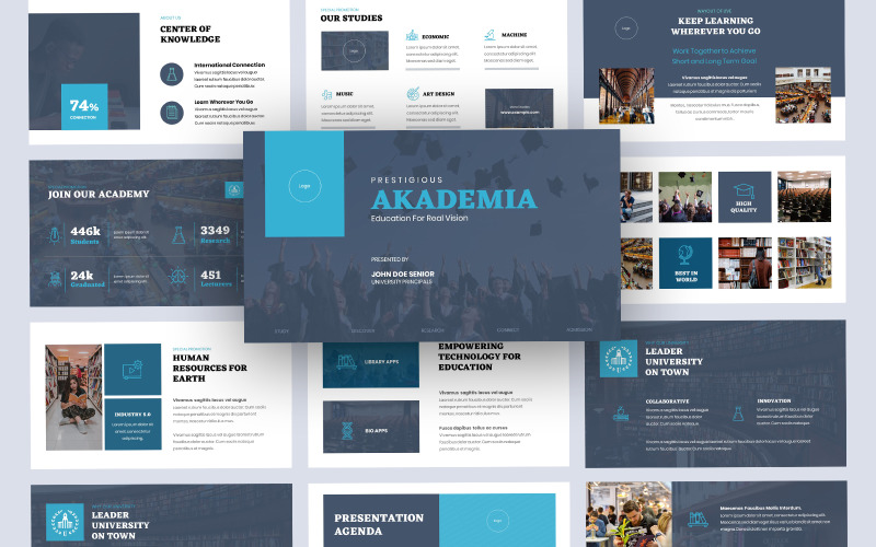 Akademia University Education PowerPoint-mall