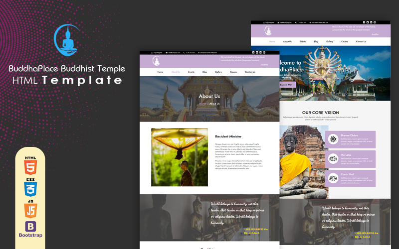 HTML-шаблон буддийского храма BuddhaPlace