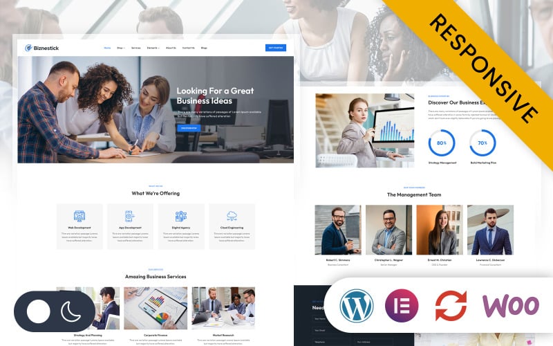 Biznestick - Corporate Business Elementor WordPress Responsive Theme