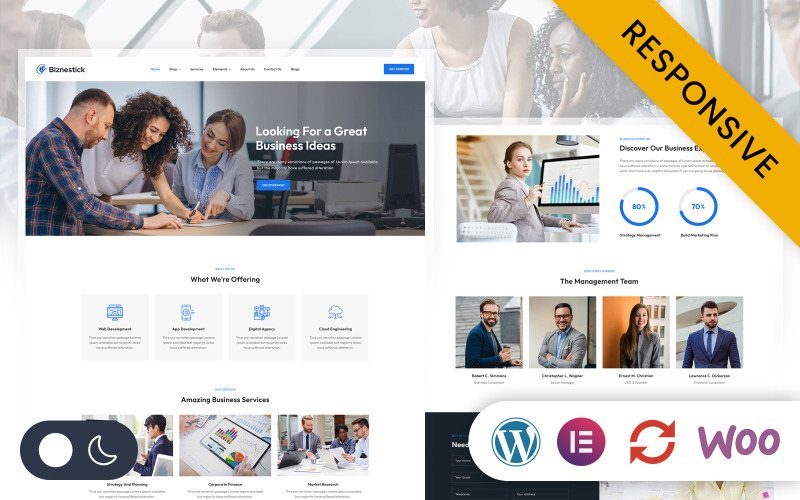 Biznestick – Corporate Business Elementor WordPress reszponzív téma